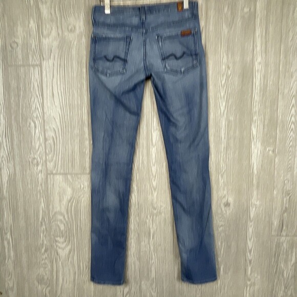 SEVEN FOR ALL MANKIND 7FAMK Roxanne Skinny Medium Wash Denim Jeans Womens Sz 24 - Picture 4 of 9